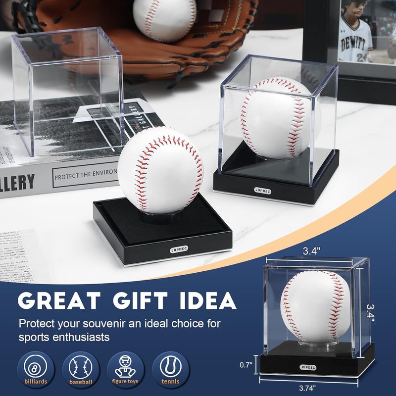 JupDec Baseball Display Case, Clear Acrylic Cube Baseball Holder with Durable Base, UV Protected Autograph Stand Box for Single Ball, Ideal Gift for Collector & Sports Enthusiast, Silvery, 1 Pack - Image 5